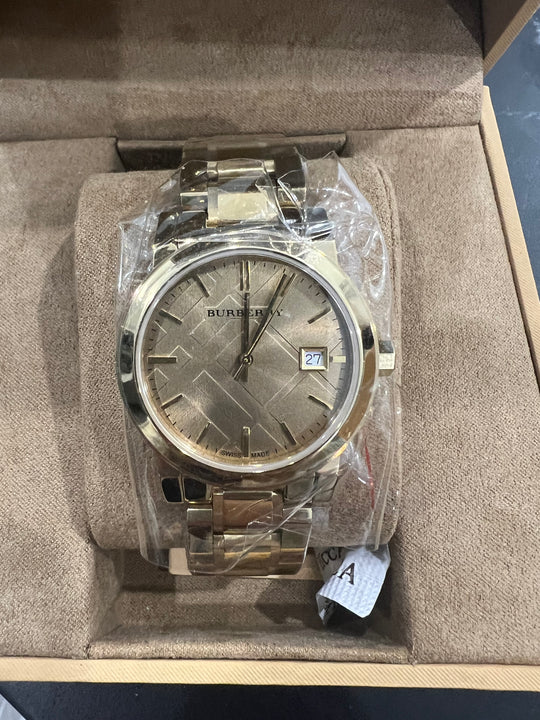 Burberry The City Gold Dial Gold Steel Strap Watch for Women - BU9134
