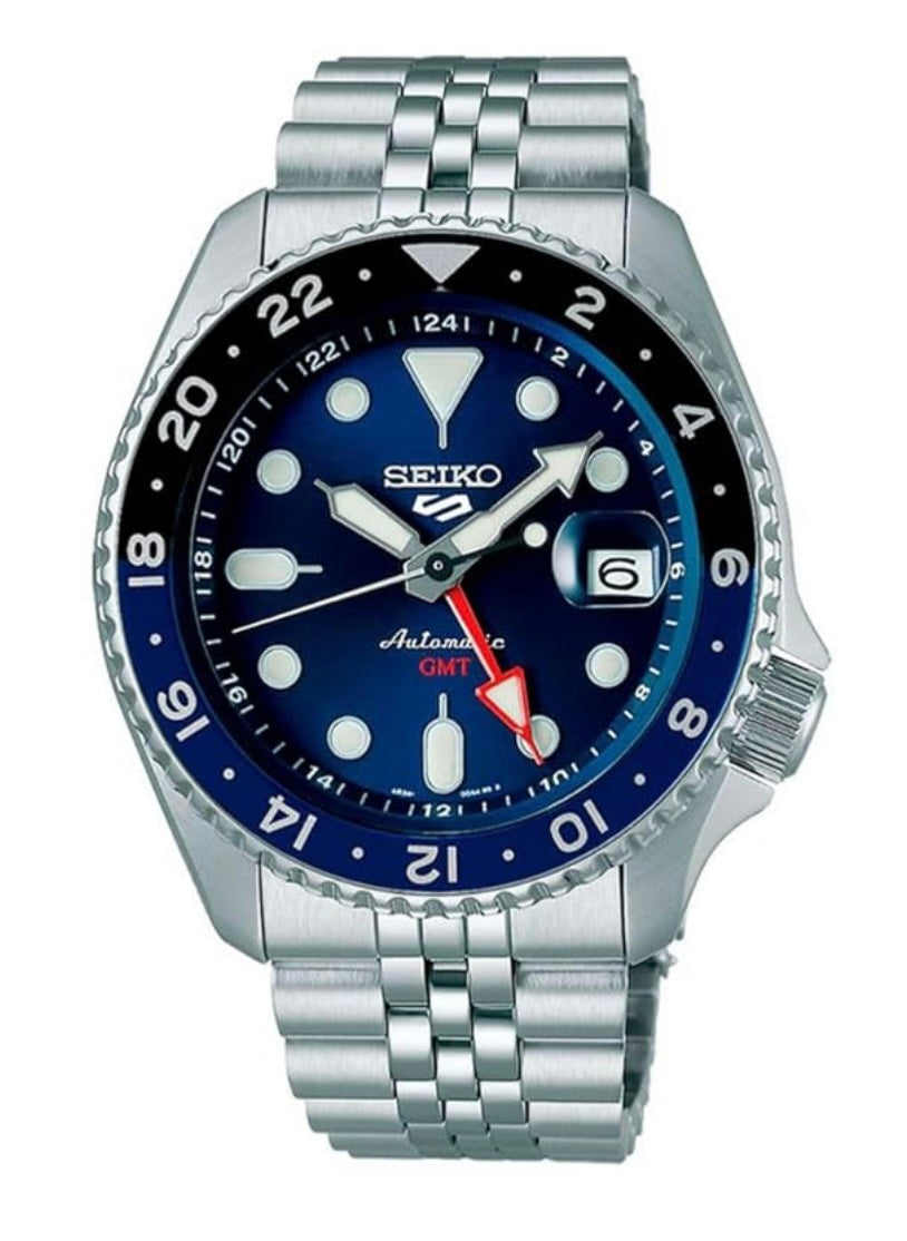 Seiko 5 Sports SKX Sports Style GMT Series Black/Blue bezel Men's Watch SSK003