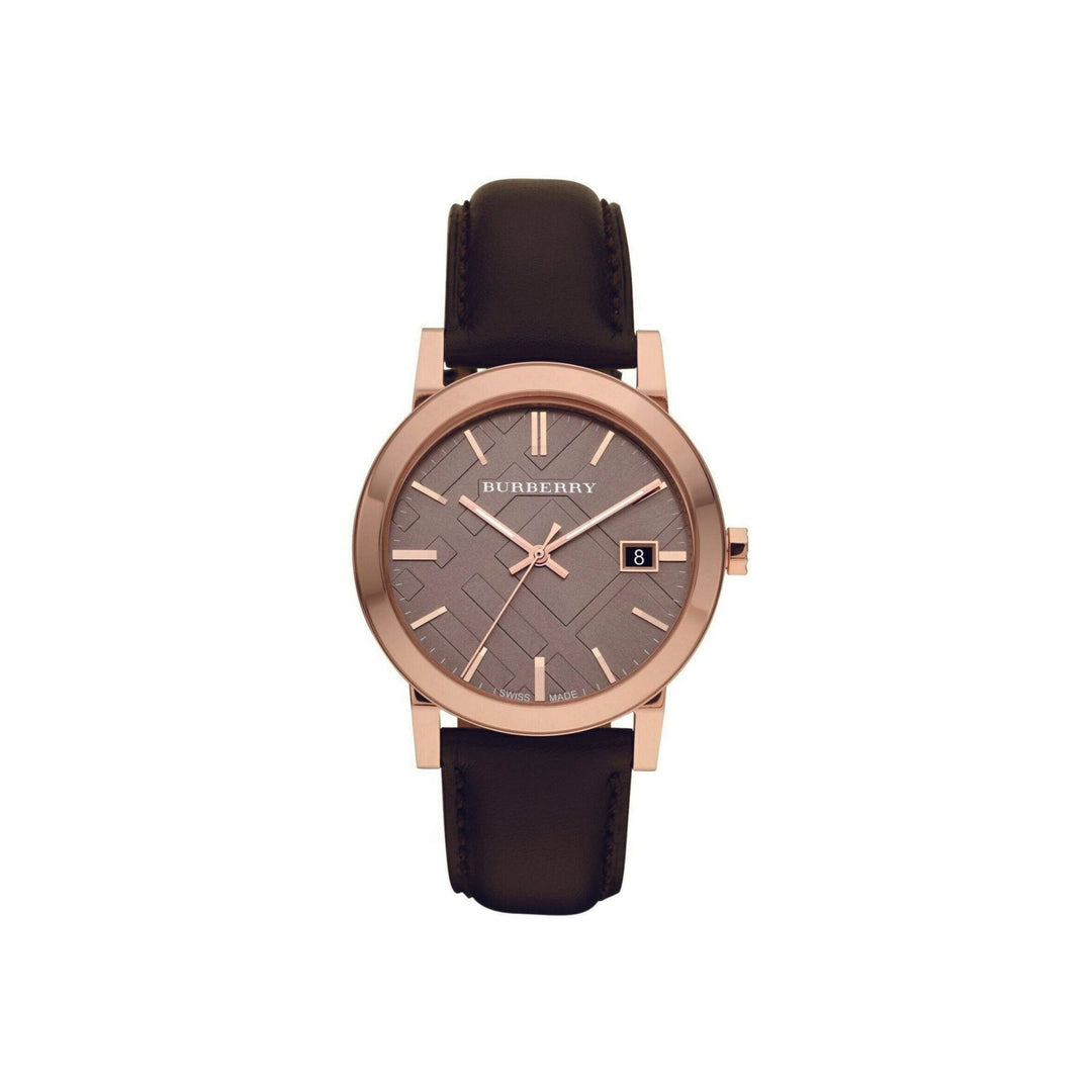 Burberry Brown Leather 38 mm Wristwatch - Lc Watches