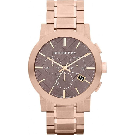 Burberry Men's Watch Chronograph The City 42mm Rose Gold - Lc Watches