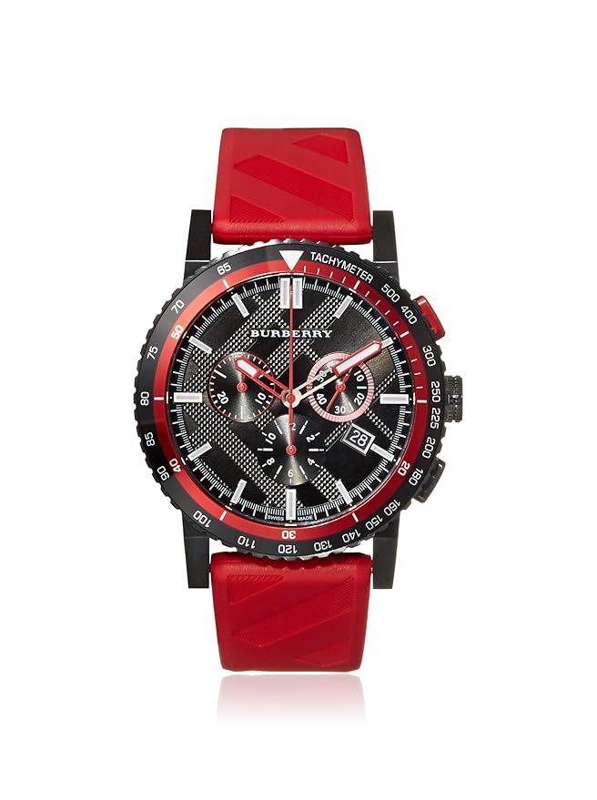 Burberry The City Red Chronograph Mens Watch - Lc Watches