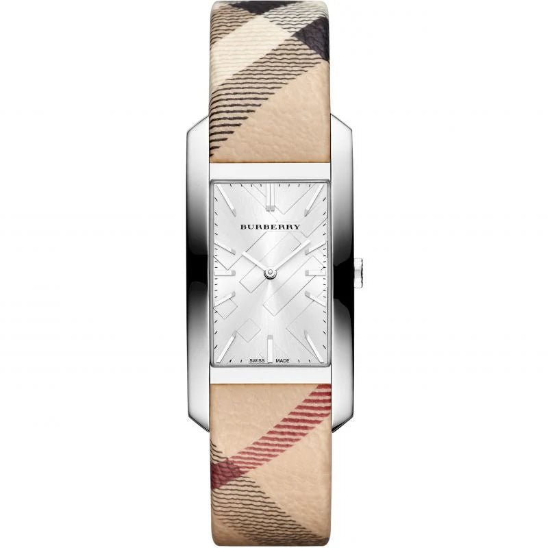 Burberry The Pioneer Silver Check - stamped Dial Haymarket Check Ladies Watch - Lc Watches