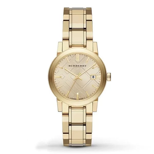 Burberry The City Gold Dial Gold Steel Strap Watch for Women - BU9134