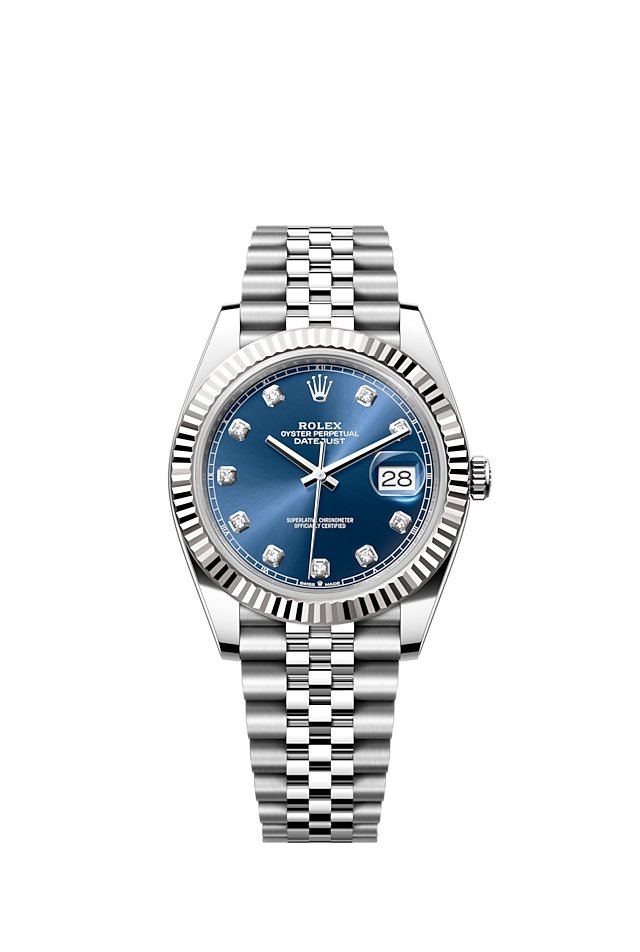 New Rolex 2024 Datejust 41 Bright Blue Diamond Set Dial Watch - Lc Watches