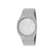 Gucci 25H Silver Dial Silver-toned Bracelet Wristwatch