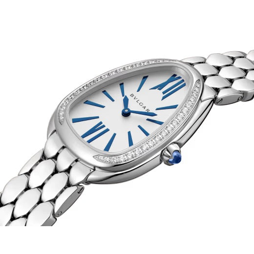 Bvlgari Serpenti Seduttori 18 KT White Gold Bezel Watch With Diamonds