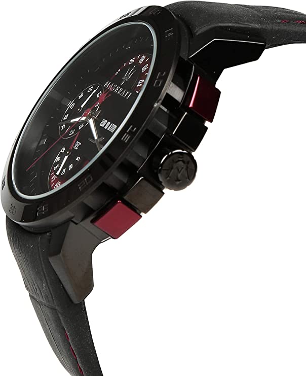 Maserati Ingegno Chronograph Black Dial Leather Watch
