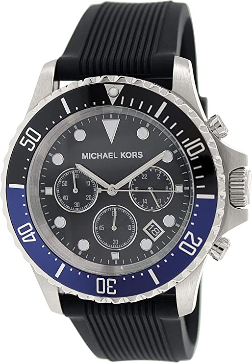 Michael Kors Everest Black Dial Silicone Band Men's Watch