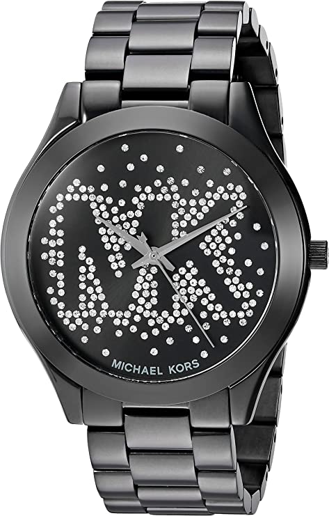 Michael Kors Slim Runway Logo Black Women's Watch
