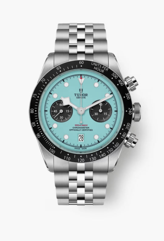 Tudor Black Bay Chrono Turquoise Dial flamingo