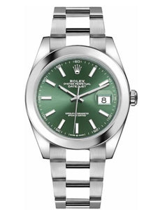 Rolex Datejust 41 Mint Green Smooth Oyster Watch