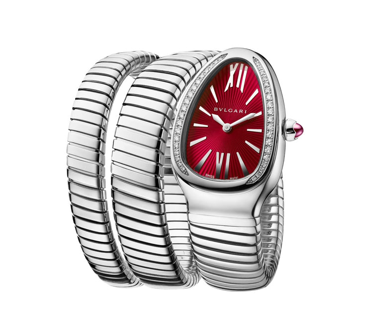 Bvlgari Serpenti Tubogas Double Red Lacquered Dial Ladies Watch