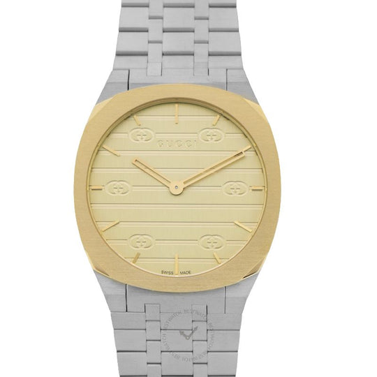 GUCCI 25H Quartz Champagne Dial Men's Watch