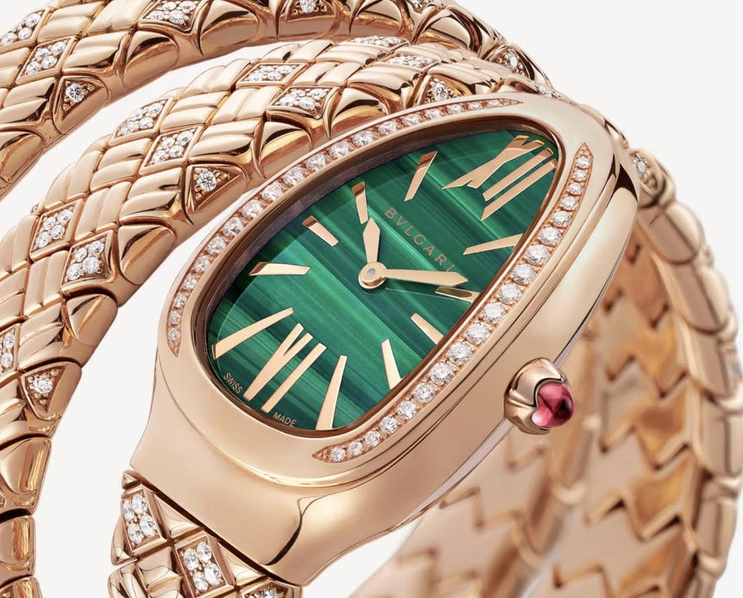 Bvlgari Serpenti Spiga Green Dial Double Spiral lady watch - Lc Watches