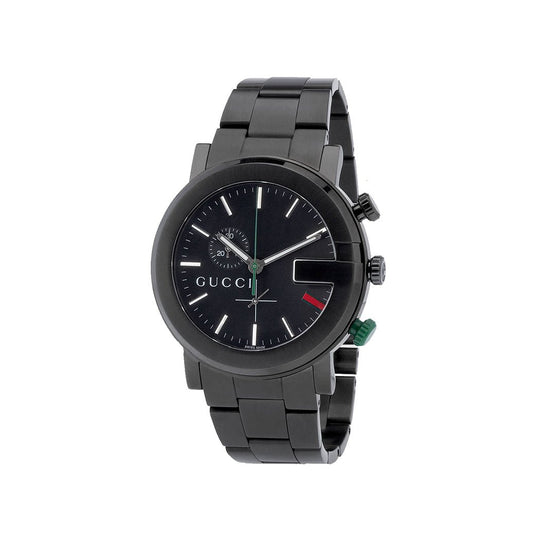 Gucci G - Chrono Black Stainless Steel Bracelet 44 mm - Lc Watches