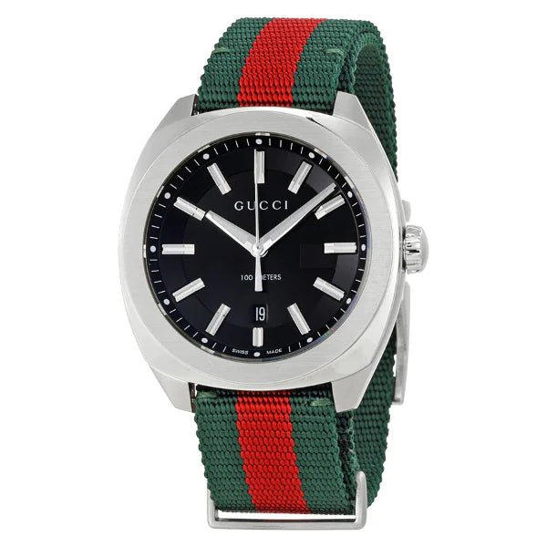 Gucci Green and Red Nato Black Dial Quartz Unisex Watch - Lc Watches