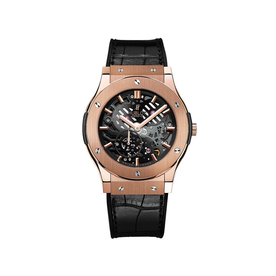 Hublot Classic Fusion Ultra - Thin Skeleton King Gold - Lc Watches