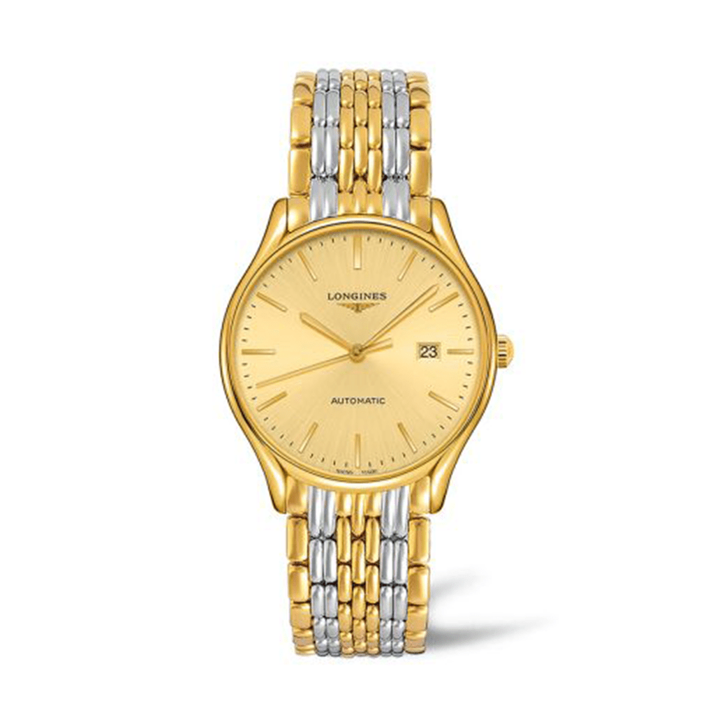 Longines - Lyre 40 Automatic PVD Gold / Champagne / Bracelet watch - Lc Watches