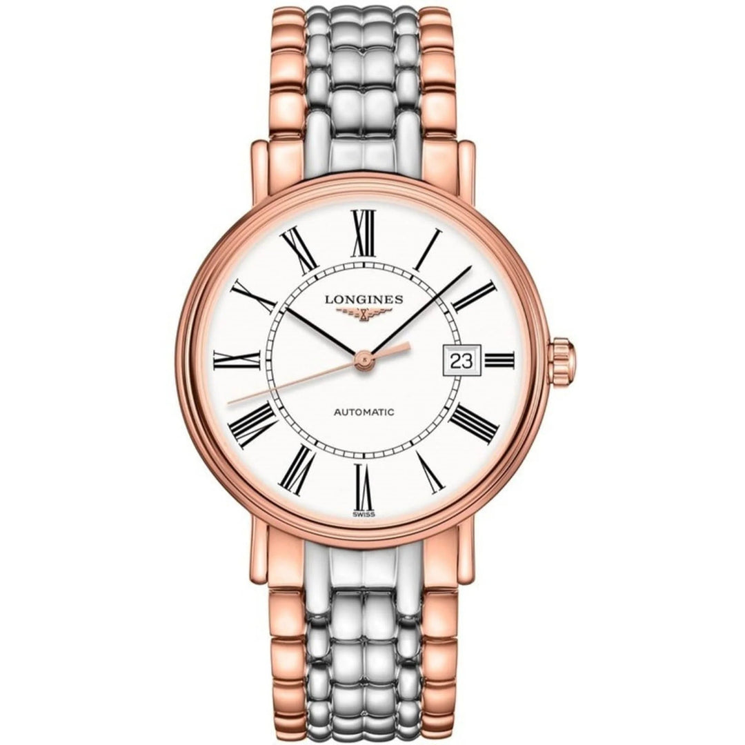 Longines Presence White/Rose gold colored steel Ø40 mm watch - Lc Watches