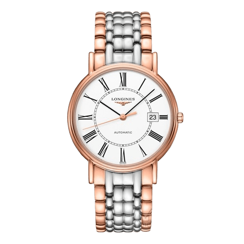 Longines Presences White/Rose gold colored steel Ø38.5 mm watch - Lc Watches