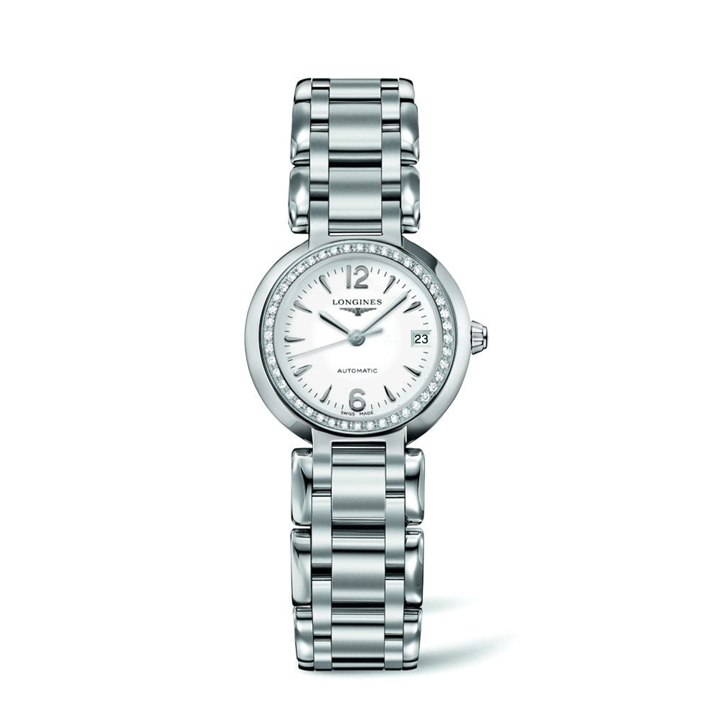 Longines - PrimaLuna Automatic 26.5 Stainless Steel / Diamond / White / Bracelet watch - Lc Watches