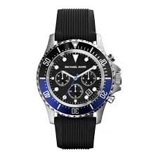 Michael Kors Everest Black Dial Silicone Band Men's Watch - Lc Watches