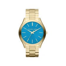 Michael Kors Gold Tone Slim Runway Turquoise Women's Watch - Lc Watches