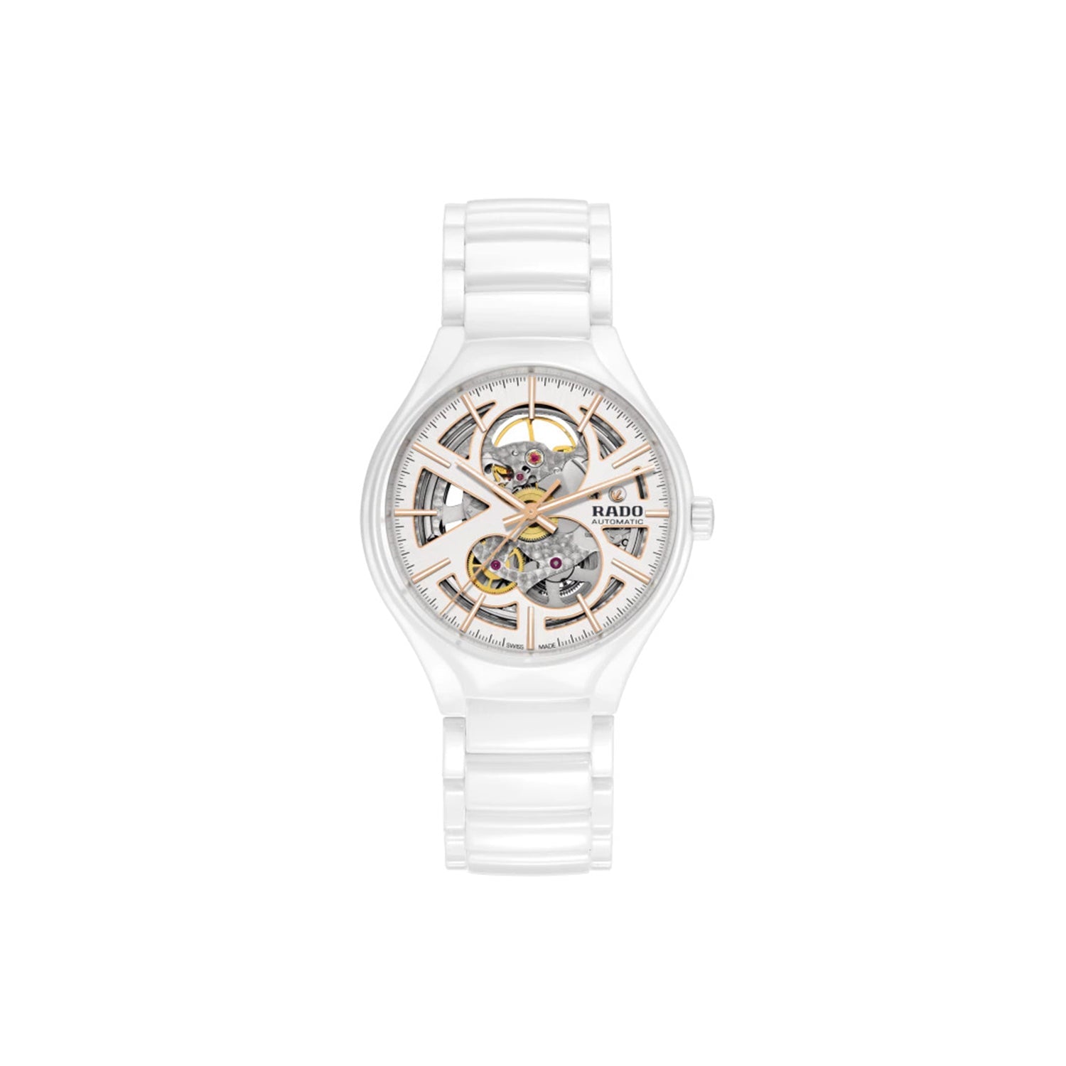 Rado True Automatic Skeleton White Ceramic Unisex Watch - Lc Watches