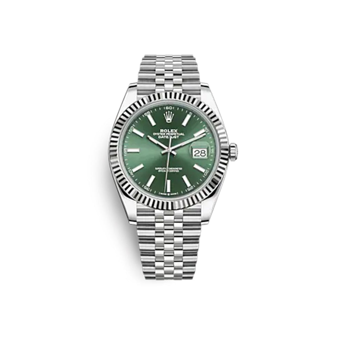 Rolex Datejust 41 Green Oystersteel and White Gold 2024 - Lc Watches