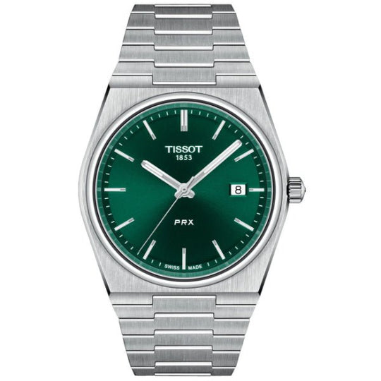 Tissot PRX Silver Stainless Steel Green Men's Watch - Lc Watches