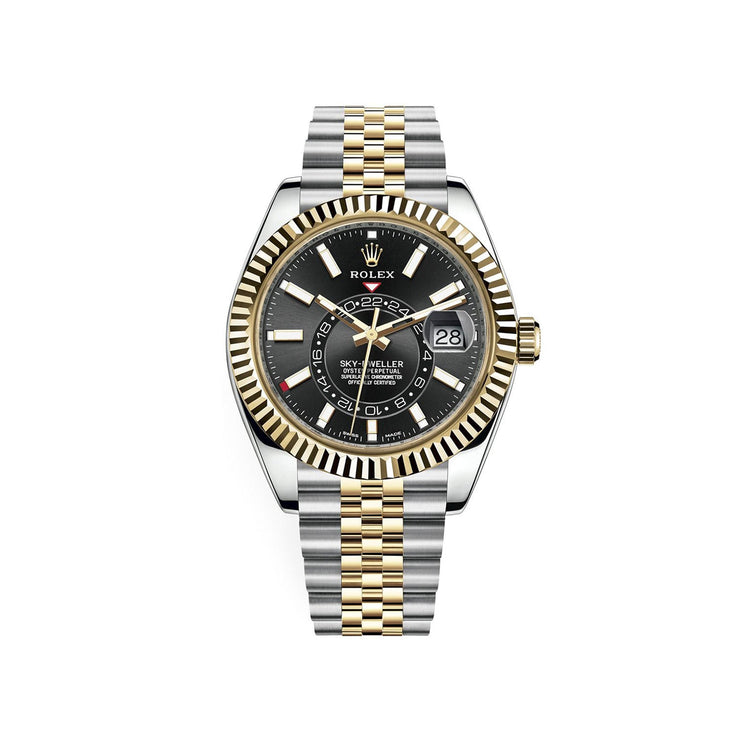 Rolex White Sky-Dweller Two-Toned black dial 42 mm Watch