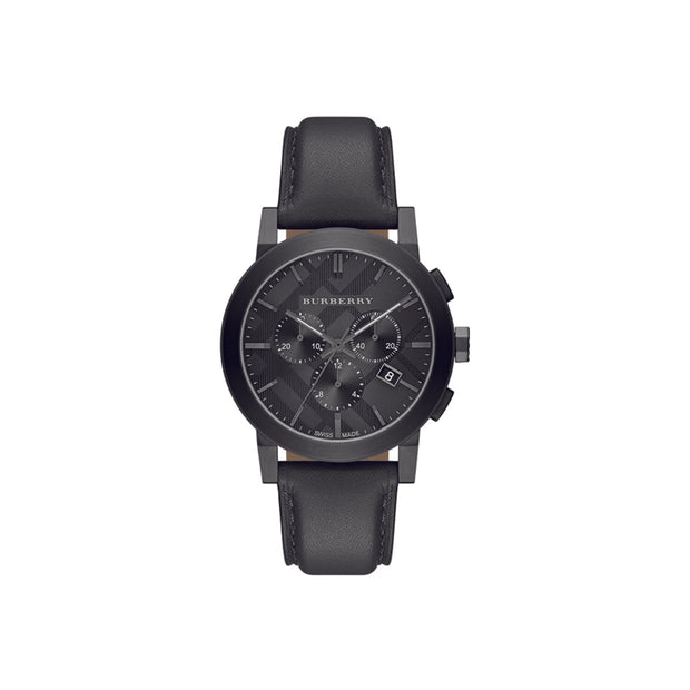 Burberry Dark Grey Ion Plated Chronograph Wristwatch