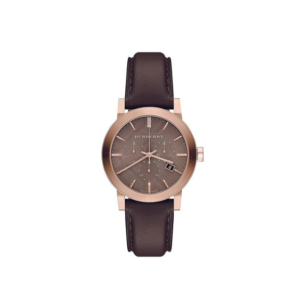Burberry Brown Leather Chronograph Wristwatch