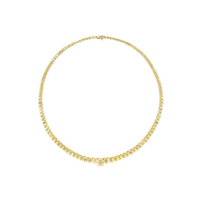 Fancy Yellow Oval Tennis Necklace