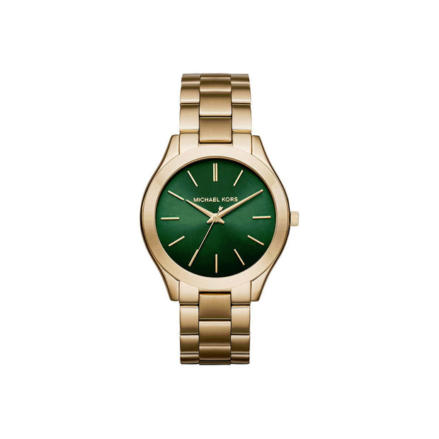 Michael Kors Runway Slim Green Dial Wristwatch