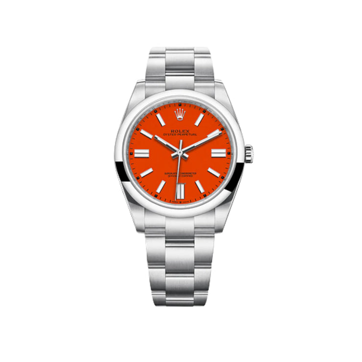 Rolex Oyster Perpetual Coral Red 36 mm Wrist Watch
