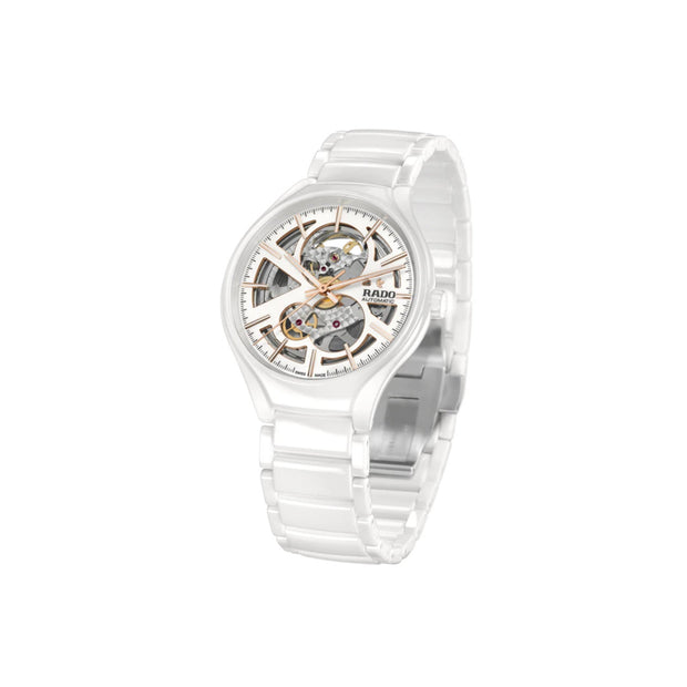 Rado True Automatic Skeleton White Ceramic Unisex Watch
