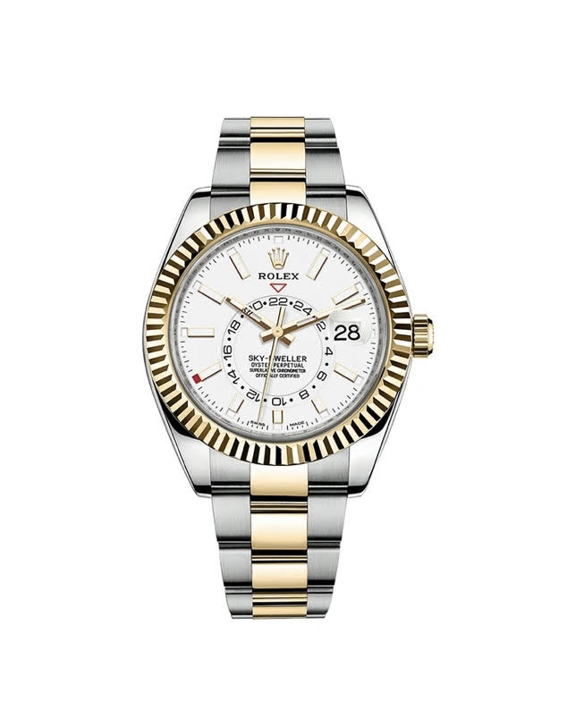 Rolex White Sky-Dweller Two-Toned 42 mm Watch
