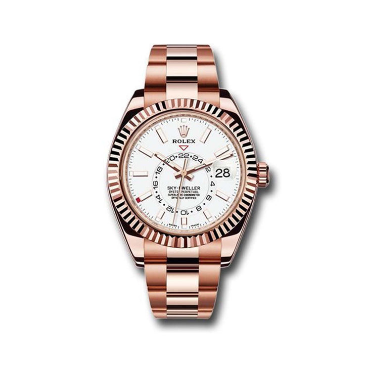 Rolex Sky-Dweller Everose Gold and Oystersteel Watch Intense white 2023