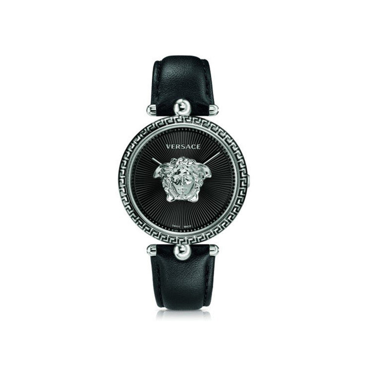 Versace Palazzo Empire Black Leather 39 mm Wristwatch