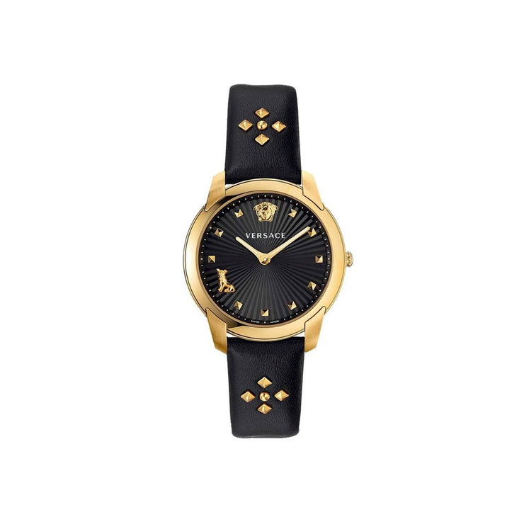 Versace Audrey Black leather Wristwatch