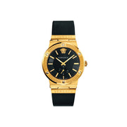 Versace Greca Logo Black Leather Wristwatch