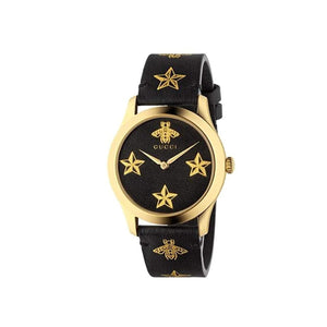 Gucci G-Timeless Black and Gold Stars Wristwatch