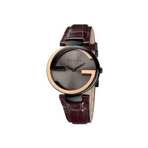 Gucci Interlocking G Brown Leather Wristwatch