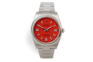 Rolex Oyster Perpetual Coral Red 41 mm Wrist Watch